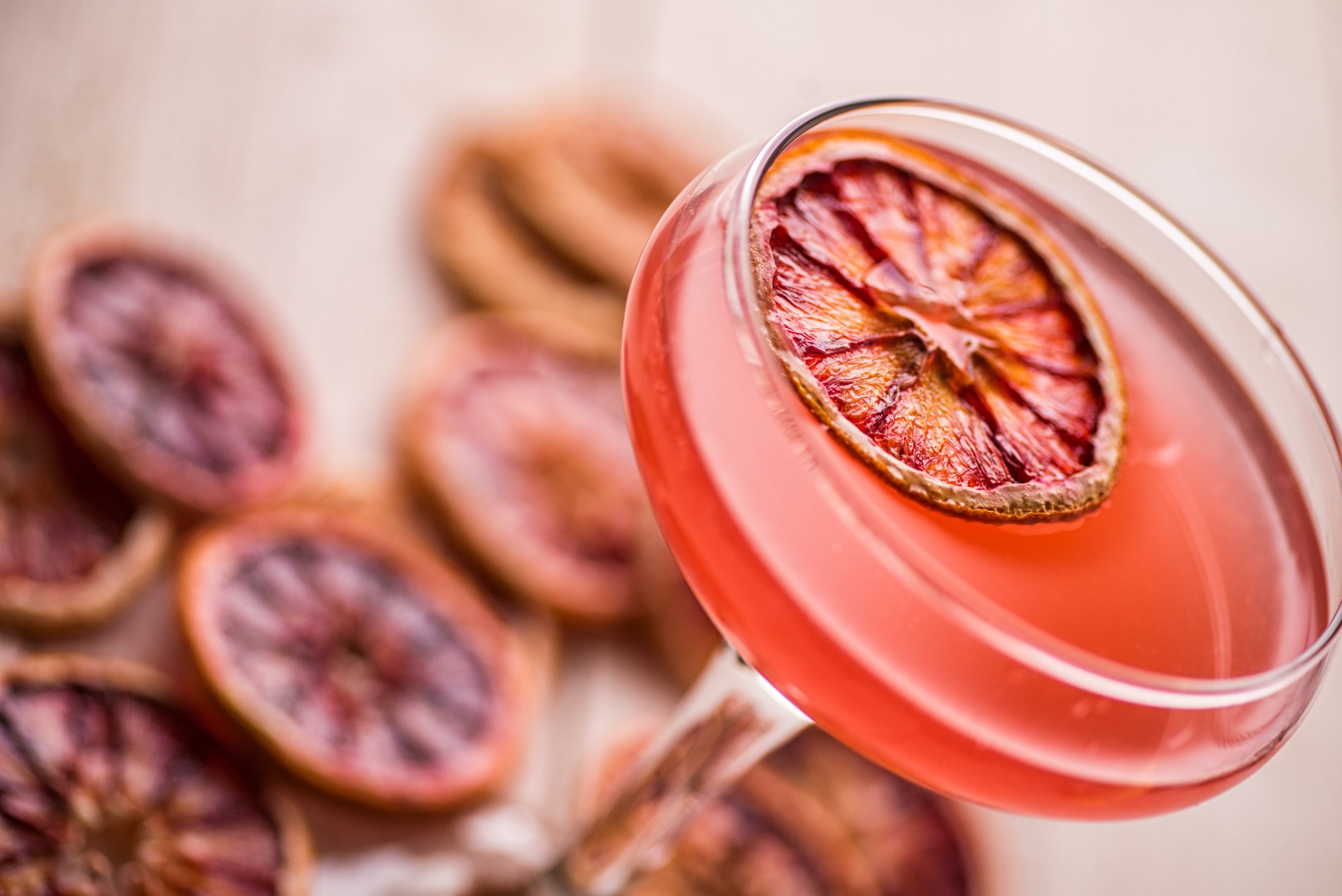 Pink Cocktail With Lime Slice Martini Glass Wallpaper